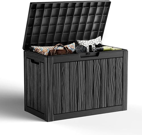 45 Gallon Outdoor Storage Box, Weather Resistant & Waterproof Resin Deck Box by KFY