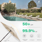 JEAREY 7.5FT Patio Umbrella Outdoor Market Umbrella - Image 3