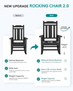 SERWALL Outdoor Rocking Chair Set of 6, Patio Rocking Chair Sets, HDPE Rocking - Image 5