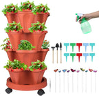 Vertical Planter 4 Tier Stackable Planters Garden Planters Strawberry Herb by GameXcel
