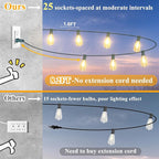 Brightever 50FT Outdoor String Lights Waterproof, 2700K Bright LED Patio Lights - Image 3
