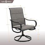 Sophia & William Patio Dining Set 5 Pieces, 4 x Patio Dining Chairs Textilene - Image 7