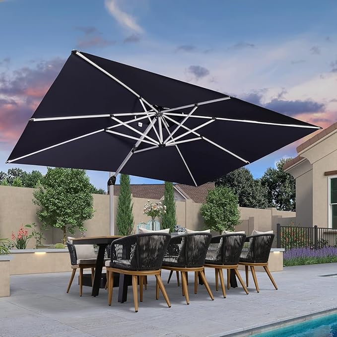 PURPLE LEAF 10' X 13' Patio Umbrella Outdoor Rectangle Umbrella Large - Image 2