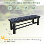 Outdoor Garden Bench, 3-Person Wood Patio Bench Weatherproof Outdoor Backless - Image 2