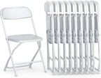 10 Pack Foldable Plastic Chair | Folding & Stackable | 350 lbs Capacity Steel by OurModernSpace