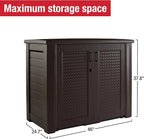 Rubbermaid Decorative Outdoor Storage Cabinet Weather Resistant Dark Brown - Image 3