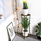 YINMIT Plant Stand Indoor, 2 Tier Round Potted Holder Rack, Flower Pot Stand - Image 8