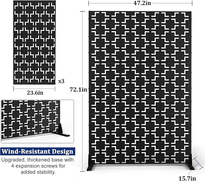 Outdoor Privacy Screen, Freestanding Privacy Fence Panels - Image 2
