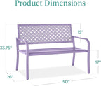 Best Choice Products Outdoor Bench 2-Person Metal Steel Benches Furniture - Image 2