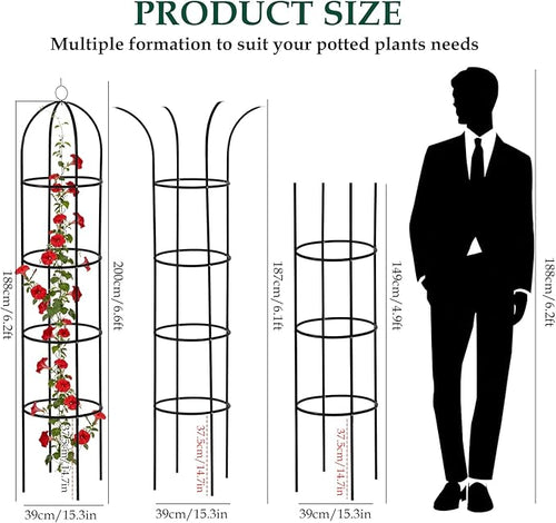 100% Metal Garden Obelisk Trellis - Image 2