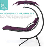 Best Choice Products Outdoor Hanging Curved Steel Chaise Lounge Chair Swing - Image 3