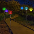 6 Pack Decorative Solar Powered Outdoor Garden Stake Glass Ball Lights - Image 7