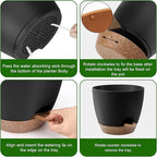 Plant Pots 10/9/8/7.5/7 Inch Self Watering Pots, Plastic Flower Pots, Nursery - Image 2