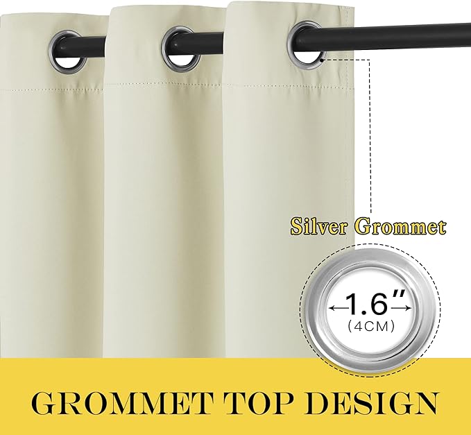 NICETOWN Blackout Patio Door Curtain Extra Wide and Long, Grommet Solid Room - Image 3