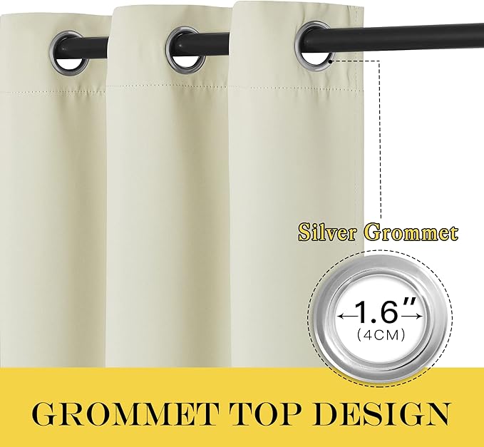 NICETOWN Blackout Sliding Door Curtain 84 inches Long, Grommet Patio Door - Image 3