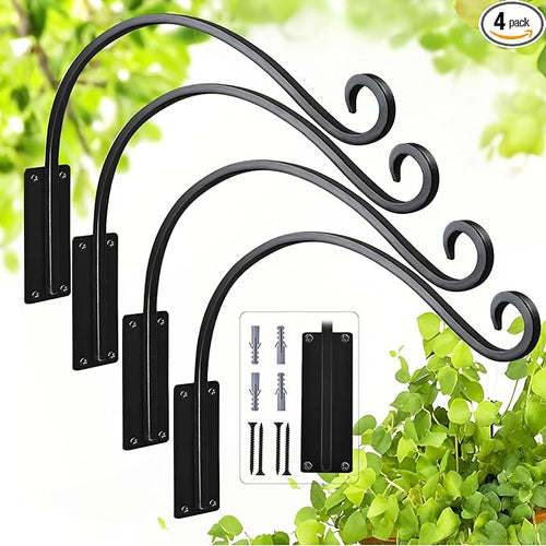16 Inch Plant Hangers Outdoor 4 Pack, Plant Hanging Hook Bracket by GESTONE