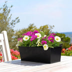 3 Pack Metal Railing Planters, 16 Inch Large Rectangular Hanging Flower Pots - Image 8