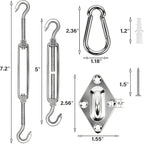 YOFIT 44 Pcs Shade Sail Hardware Kit, 5 Inch Outdoor Sun Sail Accessories - Image 3