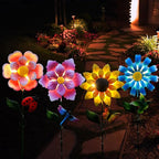 Solar Garden Stakes Lights for Outdoor Decor, 4 Pack Waterproof Metal Art Stick by SolarGardenDecorationLight