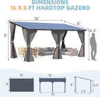 AECOJOY 16' x 8' Gazebo Outdoor Pergola - Image 7