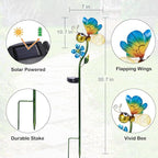 Decorative Solar Lights Outdoor Solar Bee Stake Lights Metal Decorative Garden - Image 2