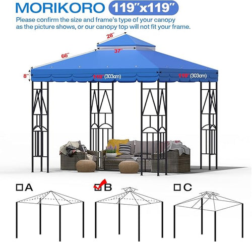 10x10 Canopy Replacement Top Double Tiered Gazebo Cover - Image 2