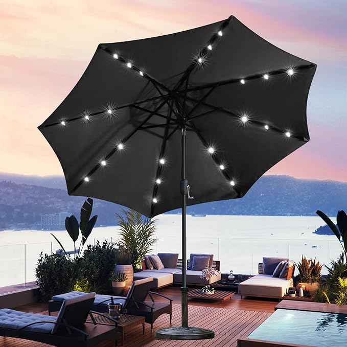 Sunnyglade 9' Solar LED Lighted Patio Umbrella - Image 5