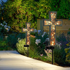 Solar Cross Garden Stake Lights 38inch Outdoor Waterproof Memorial Garden Decor - Image 6