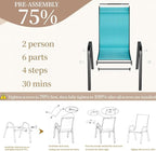 MAMIZO Patio Dining Chairs, Stackable All Weather Teslin Chair, Heavy Duty - Image 5