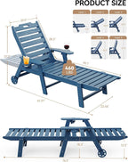 Carauci Lounge Chair Outdoor, HDPE Chaise Lounge - Image 3