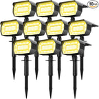 LOTMOS Solar Spot Lights Outdoor Waterproof IP67, 10 Pack Landscape Spotlights by LOTMOS