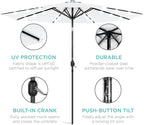 Best Choice Products 10ft Solar Polyester LED Lighted Patio Umbrella w/Tilt - Image 5