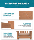 Ciokea Outdoor Patio Dining Chair Set of 2, HDPE Porch Chairs - Image 4