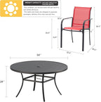 VICLLAX Patio Dining Set for 8, Outdoor Furniture Set Includes 53" Round Patio - Image 2