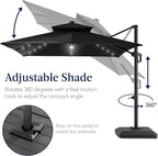 Best Choice Products 9x12ft LED Cantilever Patio Umbrella w/Base Included & - Image 5
