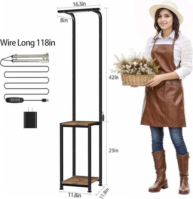 Plant Stand Indoor with Grow Light, 2 Pack Hanging Plant Stand Plant Shelf - Image 3