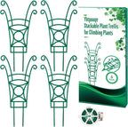 4 Pack Stackable Plant Trellis for Climbing Plants, Indoor/Outdoor Garden by YHTPOUQE