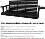 Wooden Porch Swing 3-Seater, High Backrest and Deep Seat, Bench Swing - Image 4