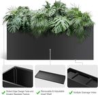 Metal Large Planter Box 15" W x 38" L x 16.25" H, Heavy Duty Tall Rectangle - Image 3
