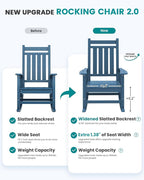 SERWALL Oversized Outdoor Rocking Chair Set of 2, HDPE Rocker - Image 5