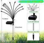 Kohlrabi Solar Garden Lights Outdoor, 6 Pack 60 LED Solar Firefly Lights - Image 2