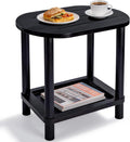 2 Tier Outdoor Side Table, Solid Wood Small Outdoor End Tables, Patio Table by Unknown