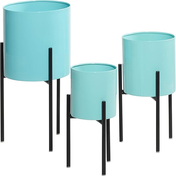Deco 79 Metal Indoor Outdoor Planter Minimalistic Large Planter Pot - Image 5