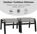 Patio Ottomans Outdoor Foot Rest Aluminum Patio Footstool Samll Seat Wicker - Image 5