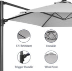 Best Choice Products 10ft Offset Cantilever Hanging Market Patio Umbrella - Image 7