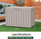 TARKARI 45 Gallon Lockable Resin Deck Box, Waterproof & UV-Resistant Outdoor - Image 2