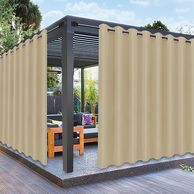 PureFit Outdoor Curtains for Patio Waterproof Weatherproof, UV Resistant by PureFit