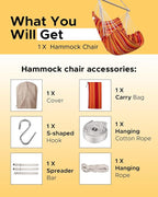 Miztli Hammock Chair with Hanging Chair Cover – Max 500 Lbs, Steel Spreader Bar - Image 7