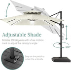 Best Choice Products 10x10ft Cantilever Patio Umbrella w/Base Included - Image 4