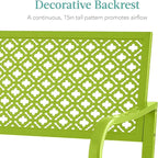 Best Choice Products Outdoor Bench 2-Person Metal Steel Benches Furniture - Image 5